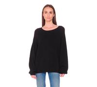 Strickpullover LE TEMPS DES CERISES "Daisy", Damen, Gr. L, schwarz, 100% Polyester, unifarben, normal, Rundhals, Pullover Strickpullover, mit modischen Knöpfen (41625133-L) schwarz