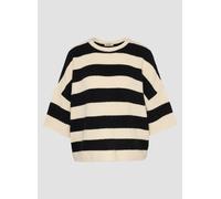 Strickpullover LECOMTE "Pullover", Damen, Gr. 46, beige, 45%Polyacryl, 27%Polyamid, 17%Viskose, 10%Wolle, 1%Elastan, gestreift, oversize, gerader Abschluss, Pullover Strickpullover (88826457-46) beige