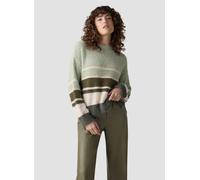 Strickpullover LECOMTE "Pullover", Damen, Gr. 48, grün, 89%Polyester 6%Baumwolle 4%Polyacryl 1%Andere Fasern, geringelt, gerader Abschluss, Pullover Strickpullover (63673658-48) grün