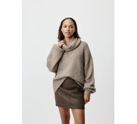 Strickpullover LEGER "Jarine, LeGer by Lena Gercke", Damen, Gr. 34, braun melange, Strick, Obermaterial: 56% Polyacryl, 44% Polyamid, unifarben, loose fit hüftlang, Rundhals, eingesetzt gerader Abschl