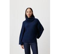 Strickpullover LEGER "Jarine, LeGer by Lena Gercke", Damen, Gr. 38, ocean cavern, Strick, Obermaterial: 56% Polyacryl, 44% Polyamid, unifarben, loose fit hüftlang, Rundhals, eingesetzt gerader Abschlu