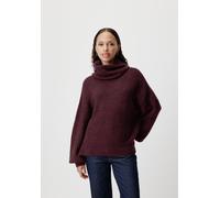 Strickpullover LEGER "Jarine, LeGer by Lena Gercke", Damen, Gr. 40, aubergine, Strick, Obermaterial: 100% Polyester, loose fit hüftlang, Rundhals, eingesetzt gerader Abschluss, Pullover Strickpullover