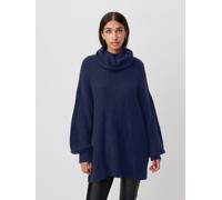 Strickpullover LEGER "Juna, LeGer by Lena Gercke", Damen, Gr. 34, dunkelblau, Strick, Obermaterial: 56% Polyacryl, 44% Polyamid, loose fit ca. Mitte Oberschenkel, Rundhals, eingesetzt gerader Abschlus