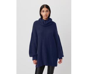 Strickpullover LEGER "Juna, LeGer by Lena Gercke", Damen, Gr. 34, dunkelblau, Strick, Obermaterial: 56% Polyacryl, 44% Polyamid, loose fit ca. Mitte Oberschenkel, Rundhals, eingesetzt gerader Abschlus
