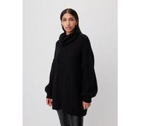 Strickpullover LEGER "Juna, LeGer by Lena Gercke", Damen, Gr. 38, schwarz, Strick, Obermaterial: 56% Polyacryl, 44% Polyamid, loose fit ca. Mitte Oberschenkel, Rundhals, eingesetzt gerader Abschluss, 