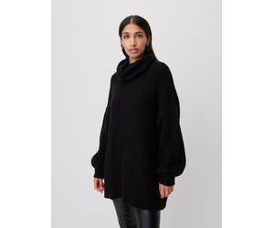 Strickpullover LEGER "Juna, LeGer by Lena Gercke", Damen, Gr. 38, schwarz, Strick, Obermaterial: 56% Polyacryl, 44% Polyamid, loose fit ca. Mitte Oberschenkel, Rundhals, eingesetzt gerader Abschluss, 