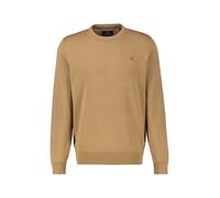 Strickpullover LERROS "Crewneck Strickpullover", Herren, Gr. XXL, light coffee, 100% Baumwolle, Pullover Strickpullover, Weicher Strick-Pullover, Rundhalsausschnitt, lange Ärmel, pflegeleicht (5179894