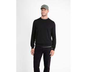 Strickpullover LERROS "Crewneck Strickpullover", Herren, Gr. XXL, schwarz, 100% Baumwolle, Pullover Strickpullover, Weicher Strick-Pullover, Rundhalsausschnitt, lange Ärmel, pflegeleicht (65794151-XXL