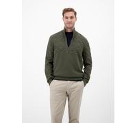 Strickpullover LERROS, Damen, Gr. 3XL, nordic olive, Strick, Obermaterial: 100% Baumwolle, unifarben, normal hüftbedeckend, Rundhals, Flachstrickbündchen, Pullover Strickpullover, mit Zipper und Stehk