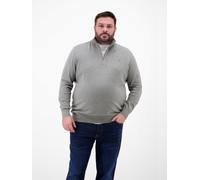 Strickpullover LERROS "Flachstrick-Troyer in Großen Größen", Herren, Gr. 3XL, platinum grau melange, 100% Baumwolle, ohne Ausschnitt, Pullover Strickpullover (22229723-XXXL) platinum grau melange