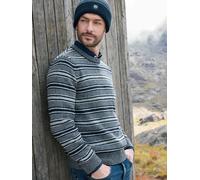 Strickpullover LERROS "Herren Crewneck-Stricker, gestreift", Herren, Gr. XXL, classic navy, 50% Polyacryl, 30% Wolle, 20% Baumwolle, Rundhals, Pullover Strickpullover (99074435-XXL) classic navy