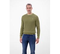 Strickpullover LERROS "Herren Crewneck-Stricker in Strukturqualität", Herren, Gr. 3XL, aloe grün, 100% Baumwolle, Rundhals, Pullover Strickpullover (97972014-XXXL) aloe grün