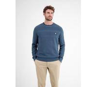 Strickpullover LERROS, Herren, Gr. L, blau (storm blau), Strick, Obermaterial: 100% Baumwolle, gestreift, regular fit normal, Rundhals, Rippbündchen, Pullover Strickpullover, mit Logo Stickerei (99948