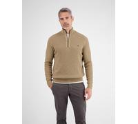 Strickpullover LERROS, Herren, Gr. XL, light coffee, Strick, Obermaterial: 100% Baumwolle, unifarben, normal hüftbedeckend, Rundhals, Bündchen, Pullover, mit Troyer-Reißverschluss, Stehkragen (9067604