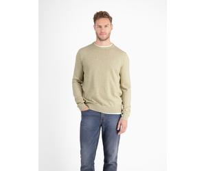 Strickpullover LERROS "Herren Strickpullover aus Baumwolle mit Crewneck Ausschnitt", Herren, Gr. XL, beige (tender beige melange), 100% Baumwolle, Pullover Strickpullover, Weicher Strick-Pullover, Run