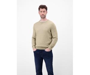 Strickpullover LERROS "Herren Strickpullover in Twist-Struktur", Damen, Gr. 3XL, tender beige melange, 100% Baumwolle, Rundhals, Pullover Strickpullover, Rundhalsausschnitt, weicher Stoff, langärmlig,