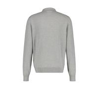 Strickpullover LERROS "Langarm Strickpolo mit Wollanteil", Herren, Gr. 3XL, grau (platinum grau melange), 80% Baumwolle, 20% Wolle, ohne Ausschnitt, Pullover Strickpullover (43308907-XXXL)