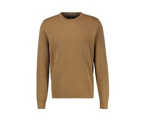 Strickpullover LERROS "Leichter Herren Strickpullover", Herren, Gr. 3XL, light coffee, 100% Baumwolle, Rundhals, Pullover Strickpullover (53332137-XXXL) light coffee