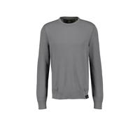 Strickpullover LERROS "LERROS Basic Strickpullover", Herren, Gr. XXL, grau (ash grau melange), Obermaterial: 100% Baumwolle, Pullover Strickpullover (81122313-XXL) ash grau melange