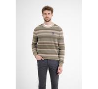 Strickpullover LERROS "LERROS Gestreifter Strickpullover", Herren, Gr. M, tender beige melange, 100% Baumwolle, Rundhals, Pullover Strickpullover (60397866-M) tender beige melange