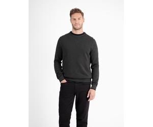 Strickpullover LERROS "Sportiver Strickpullover", Herren, Gr. 3XL, schwarz, 100% Baumwolle, Rundhals, Pullover Strickpullover (60124955-XXXL) schwarz
