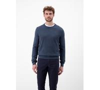 Strickpullover LERROS "Sportiver Strickpullover", Herren, Gr. L, classic navy, 100% Baumwolle, Rundhals, Pullover Strickpullover, Grober Strickpullover in Two-Tone-Optik, sportlicher Stil (16703258-L)