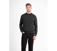 Strickpullover LERROS "Sportiver Strickpullover", Herren, Gr. XL, grau (schwarz), 100% Baumwolle, Rundhals, Pullover Strickpullover, Grober Strickpullover in Two-Tone-Optik, sportlicher Stil (60124955