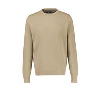 Strickpullover LERROS "Strickpullover aus Baumwolle in 2-Tone-Optik, große Größen", Herren, Gr. 6XL, gravel beige, 100% Baumwolle, Rundhals, Pullover Strickpullover (59497165-6XL) gravel beige