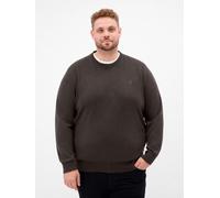 Strickpullover LERROS "Strickpullover aus reiner Baumwolle in großen Größen", Herren, Gr. 5XL, timber braun, 100% Baumwolle, Rundhals, Pullover Strickpullover (86205633-5XL) timber braun
