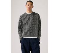 Strickpullover LEVI'S "CARMEL CABLE CREW", Herren, Gr. L, grau (cable rib 5gg phantom gd), Strick, Obermaterial: 100% Baumwolle, unifarben, regular fit normal, Rundhals, Rippbündchen, Pullover Strickp