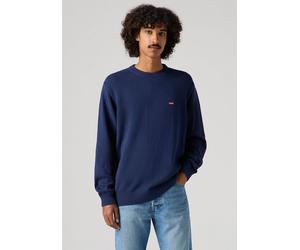 Strickpullover LEVI'S "CLASSIC HM SWEATER", Herren, Gr. M, blau (naval academy), Strick, Obermaterial: 100% Baumwolle, bestickt, unifarben, regular fit hüftbedeckend, Rundhals, Flachstrickbündchen, Pu