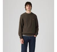 Strickpullover LEVI'S "CLASSIC HM SWEATER", Herren, Gr. M, braun (coffee), Strick, Obermaterial: 100% Baumwolle, bestickt, unifarben, regular fit hüftbedeckend, Rundhals, Flachstrickbündchen, Pullover
