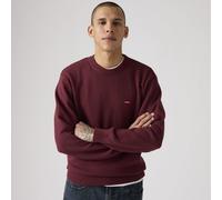 Strickpullover LEVI'S "CLASSIC HM SWEATER", Herren, Gr. XL, rot (191725 tawny port), Strick, Obermaterial: 100% Baumwolle, bestickt, unifarben, regular fit hüftbedeckend, Rundhals, Flachstrickbündchen