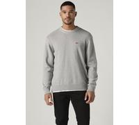 Strickpullover LEVI'S "CLASSIC HM SWEATER", Herren, Gr. XS, grau (mid tone grau heather), Strick, Obermaterial: 100% Baumwolle, bestickt, unifarben, regular fit hüftbedeckend, Rundhals, Flachstrickbün