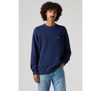 Strickpullover LEVI'S "CLASSIC HM SWEATER", Herren, Gr. XXL, blau (naval academy), Strick, Obermaterial: 100% Baumwolle, bestickt, unifarben, regular fit hüftbedeckend, Rundhals, Flachstrickbündchen, 
