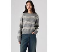 Strickpullover LEVI'S "CREWNECK SWEATER", Damen, Gr. M (38), grau (coralie mid erdgrau), Strick, Obermaterial: 65% Polyester, 29% Polyamid, 6% Wolle, hüftlang, Rundhals, Rippstrickbündchen, Pullover S