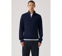 Strickpullover LEVI'S "HM QUARTER ZIP SWEATER", Herren, Gr. L, blau (naval academy), Strick, Obermaterial: 100% Baumwolle, unifarben, normal hüftbedeckend, Rundhals, Bündchen, Pullover Strickpullover,