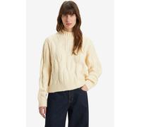 Strickpullover LEVI'S "ISABEL CABLE SWEATER", Damen, Gr. S, weiß (weiß swan), Strick, Obermaterial: 64% Polyacryl, 30% Polyamid, 6% Wolle, Zopfmuster, taillenbedeckt, Rundhals, Bündchen, Pullover Stri