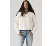 Strickpullover LEVI'S "REESE VNECK SWEAT", Damen, Gr. L (40), tofu, Strick, Obermaterial: 60% Baumwolle, 40% Polyacryl, unifarben, figurumspielend taillenbedeckt, V-Ausschnitt, Pullover, mit V-Ausschn