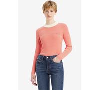Levi's Damen Crew Rib Sweater Pullover Sweatshirt, Vanilla Stripe Flame Scarlet, M