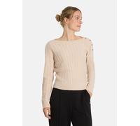 Strickpullover LIEBLINGSSTÜCK "BashaL", Damen, Gr. 42, 130, beige melange, 100% Wolle, weit, U-Boot-Ausschnitt, Pullover Strickpullover, aus 100% Wolle (85477417-42) 130, beige melange