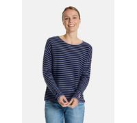 Strickpullover LIEBLINGSSTÜCK "Kyna", Damen, Gr. 40, blau (jeans), Strick, Obermaterial: 100% Baumwolle, gemustert, gestreift, mehrfarbig, normal, Rundhals, Pullover Strickpullover, mit Streifen (6282