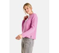 Strickpullover LIEBLINGSSTÜCK "MinouL", Damen, Gr. 38, rosa (312, blooming pink), 52% Baumwolle, 30% Polyester, 14% Polyamid, 4% Elasthan, loose fit, hoch geschlossener Ausschnitt, Pullover Strickpull