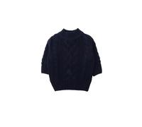 Strickpullover LILIPUT, Mädchen, Gr. 74/80, blau (dunkelblau), 100% Baumwolle, unifarben, normal, Rundhals, Pullover Strickpullover, mit schönem Zopfmuster (74093250-74) dunkelblau
