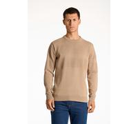 Strickpullover LINDBERGH "Lindbergh Strickpullover", Herren, Gr. L, beige (sand), Oberstoff: 100% Baumwolle, Rundhals, Langarm, Pullover (73897333-L) sand