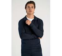 Lindbergh Slim Fit Longsleeve Poloshirt dunkelblau, Einfarbig