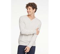 Strickpullover LINDBERGH, Herren, Gr. M, sanftes weiß mel, Strick, Obermaterial: 80% Viskose, 20% Polyamid, meliert, normal hüftbedeckend, V-Ausschnitt, Flachstrickbündchen, Pullover Strickpullover, m