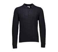 Strickpullover LINDBERGH, Herren, Gr. M, schwarz (charcoal mel), Strick, Obermaterial: 80% Wolle, 20% Polyamid, unifarben, normal hüftbedeckend, Rundhals, Flachstrickbündchen, Pullover Strickpullover,