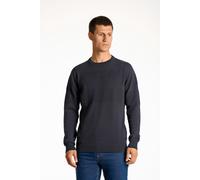 Strickpullover LINDBERGH, Herren, Gr. S, blau (navy), Strick, Obermaterial: 100% Baumwolle, unifarben, casual, normal hüftbedeckend, Rundhals, Langarm Flachstrickbündchen, Pullover, mit Struktur (2634