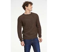 Strickpullover LINDBERGH, Herren, Gr. XL, schwarz braun melange, Strick, Obermaterial: 80% Wolle, 20% Polyamid, unifarben, relaxed fit hüftbedeckend, Rundhals, Strickbündchen, Pullover Strickpullover,